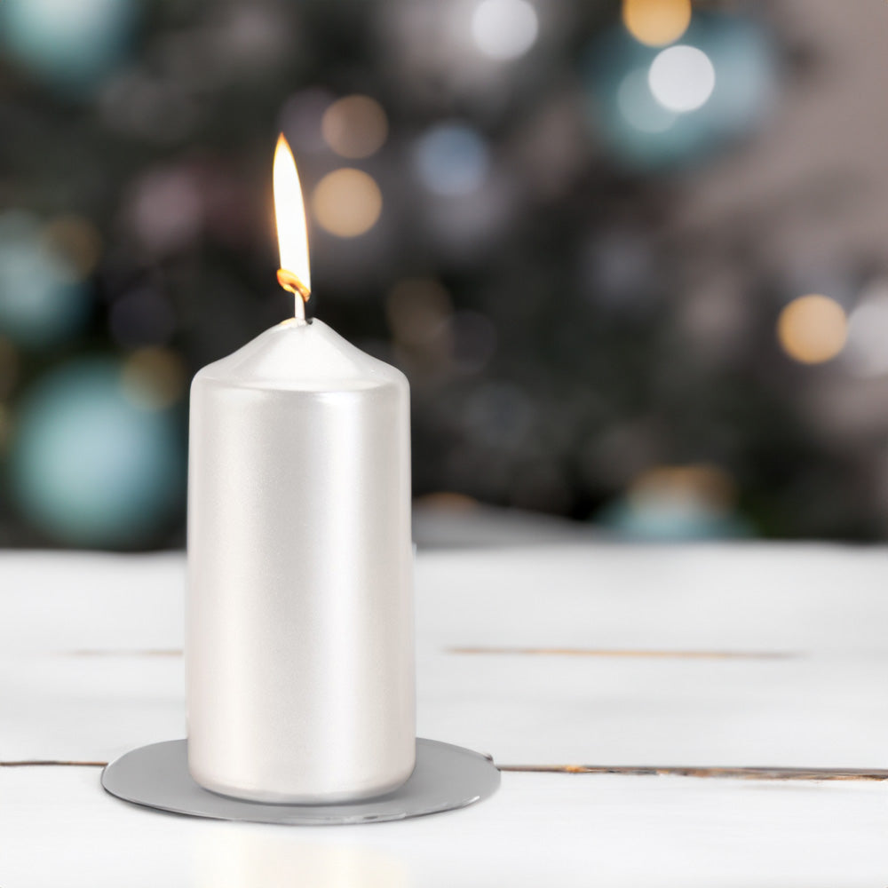 Vela Pilar 60x100mm Branca Metálico 30h