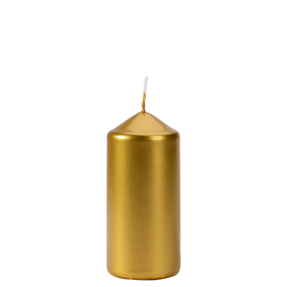 Vela Pilar SW 100x58mm Ouro Metálico 30h