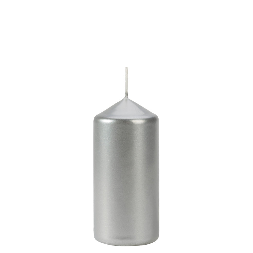 Vela Pilar SW 100x58mm Prata Metálico 30h