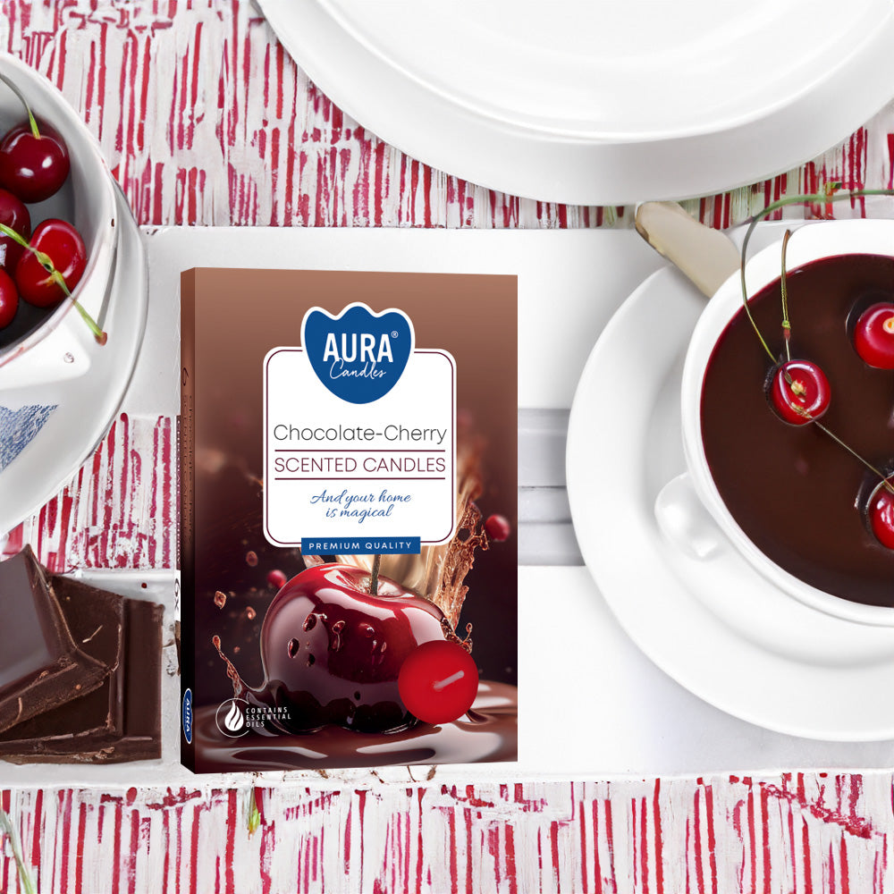 Vela Tealight Aromática Pack.6 Chocolate & Cereja 4h