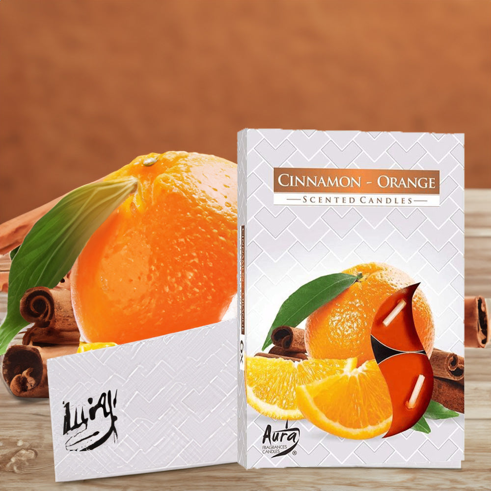 Vela Tealight Aromática Pack.6 Canela & Laranja 4h