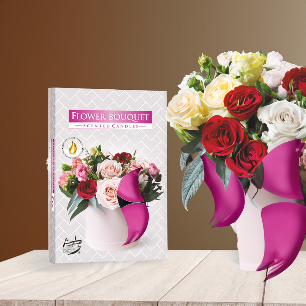 Vela Tealight Aromática Pack.6 Bouquet Flores 4h