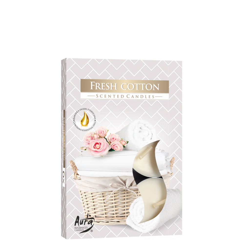 Vela Tealight Aromática Pack.6 Algodão Fresco 4h