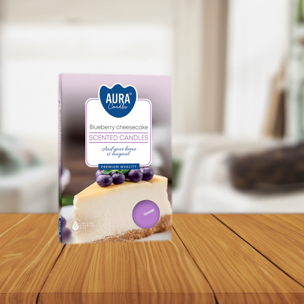 Vela Tealight Aromática Pack.6 Cheesecake Mirtilo 4h