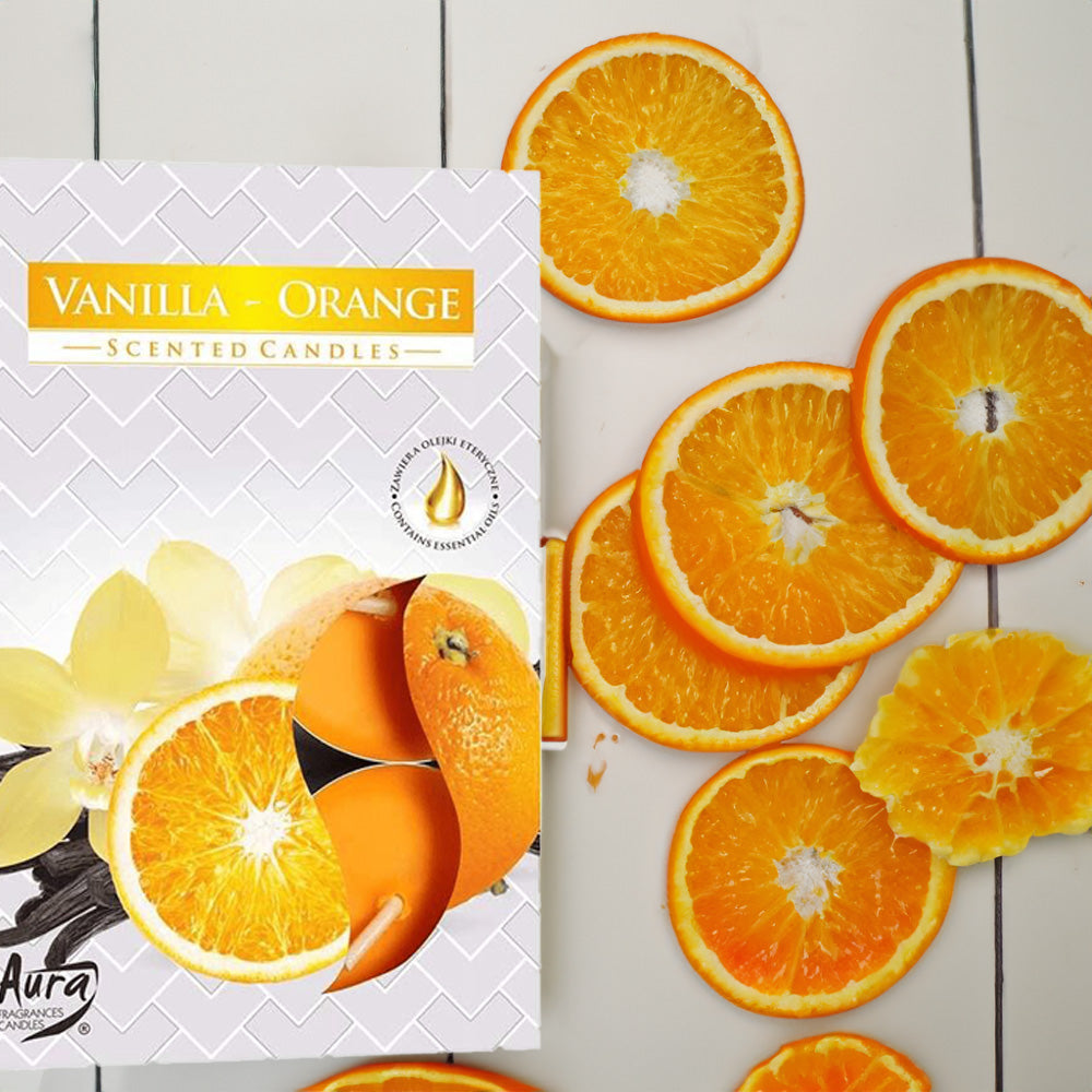 Vela Tealight Aromática Pack.6 Baunilha & Laranja 4h