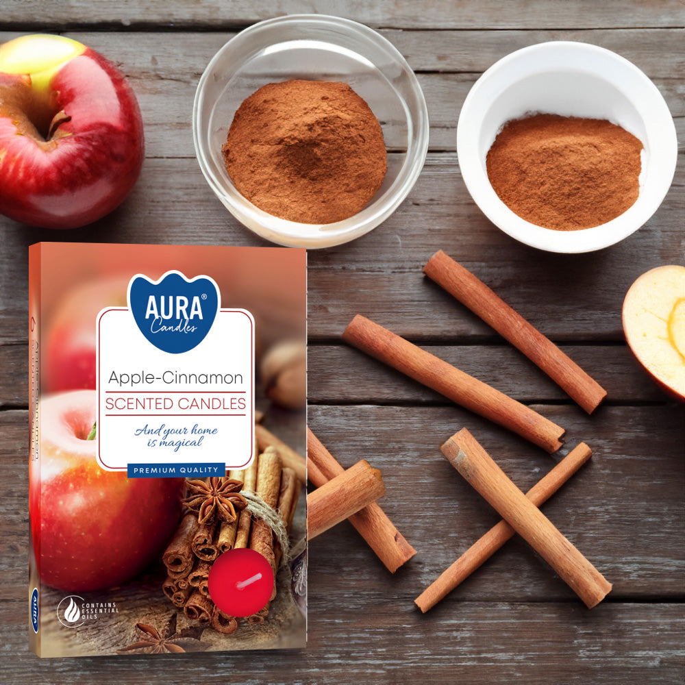 Vela Tealight Aromática Pack.6 Maçã & Canela 4h
