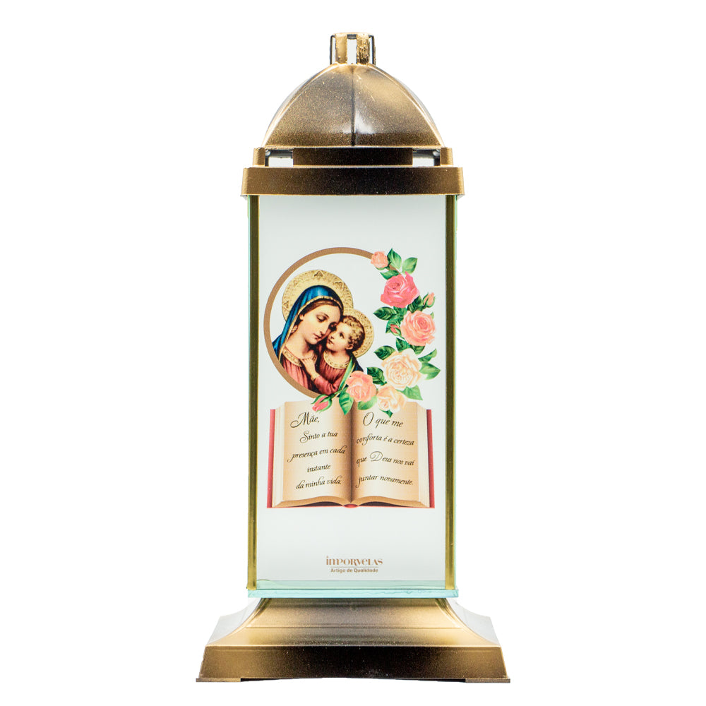Vela Candeeiro Vidro Capela Coleção Mãe Livro