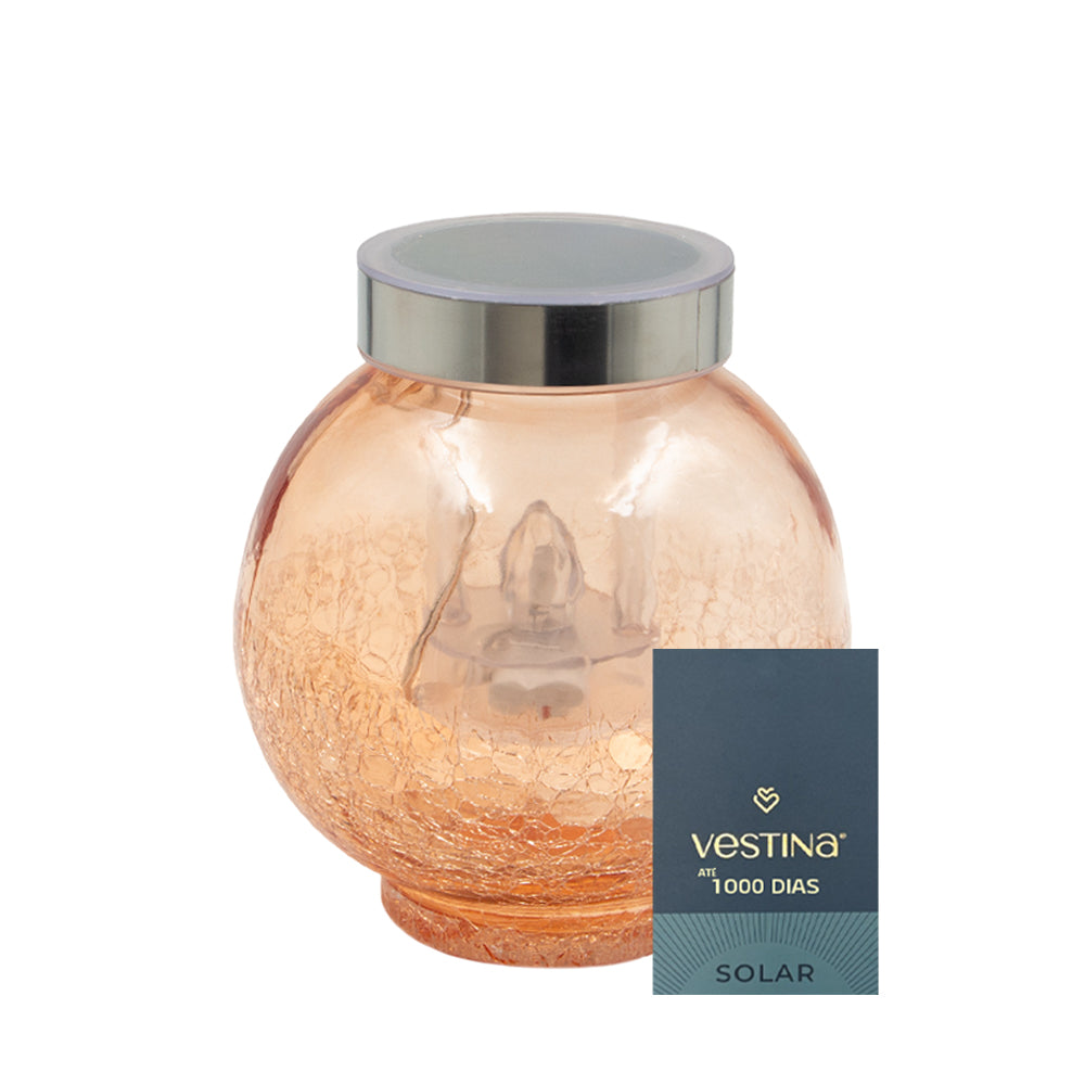 Vela Candeeiro Vidro Solar VSS10 Cobre