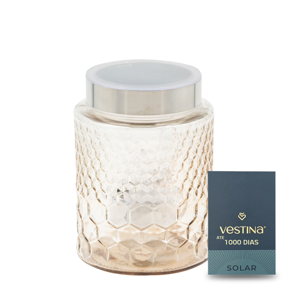 Vela Candeeiro Vidro Solar VSS22 Dourado
