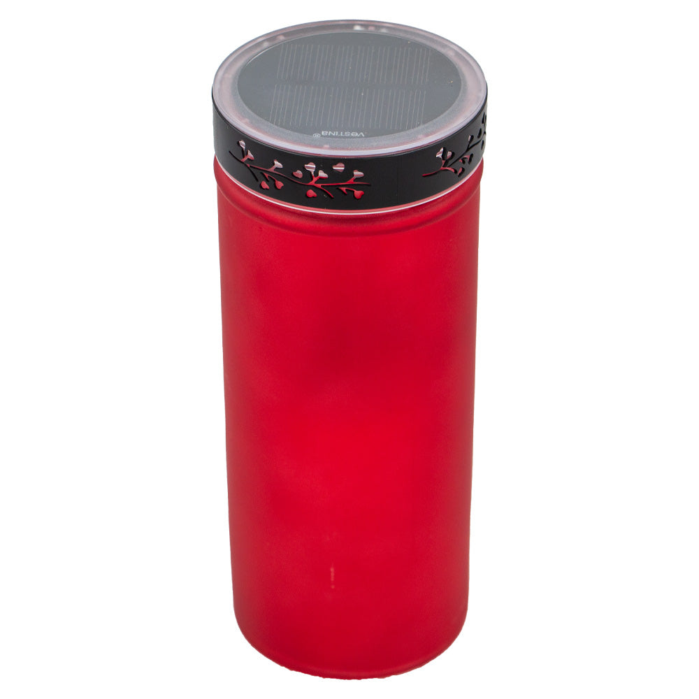 Vela Candeeiro Vidro Solar VSS28 Vermelho