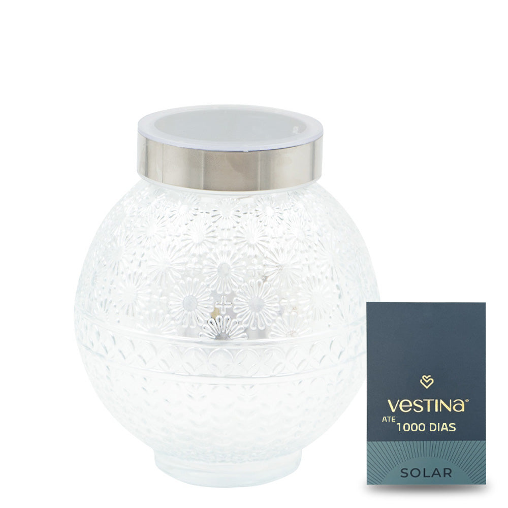 Vela Candeeiro Vidro Solar VSS3 Transparente