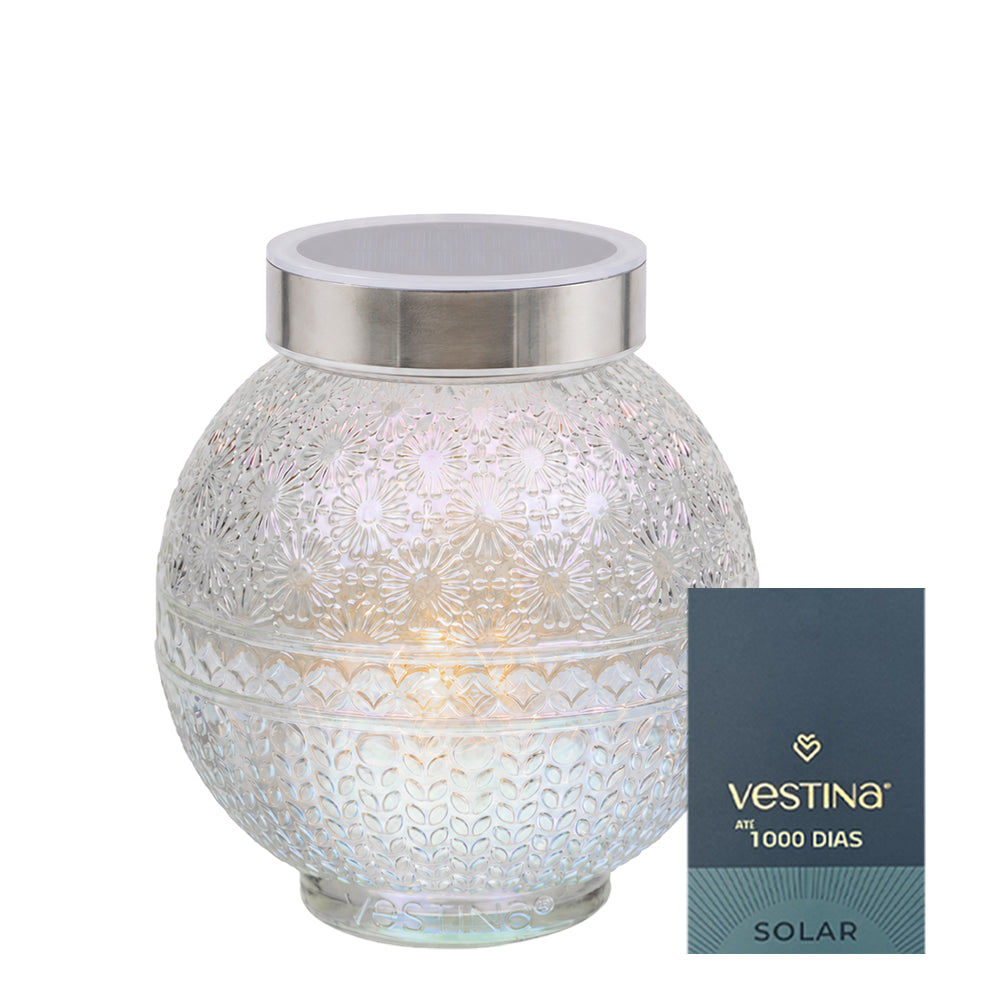 Vela Candeeiro Vidro Solar VSS3 Transparente