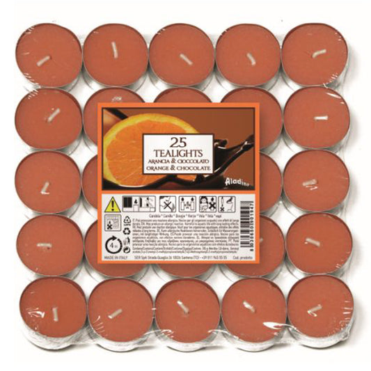 Vela Tealight Aromático Pack.25 Laranja & Chocolate 4h