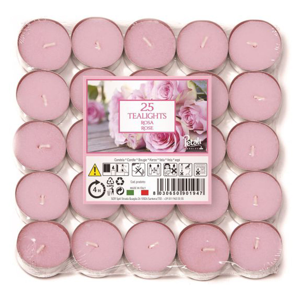 Vela Tealight Aromático Pack.25 Rosa 4h