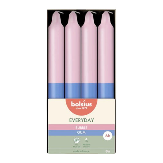Vela Cónica 180x21.3mm Pack.8 Chiclete 6h