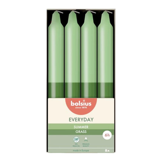 Vela Cónica 180x21.3mm Pack.8 Erva de Verão 6h