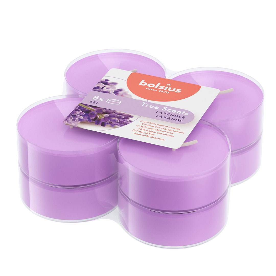 Vela Maxi Tealight Aromático Pack.8 Lavanda 8h