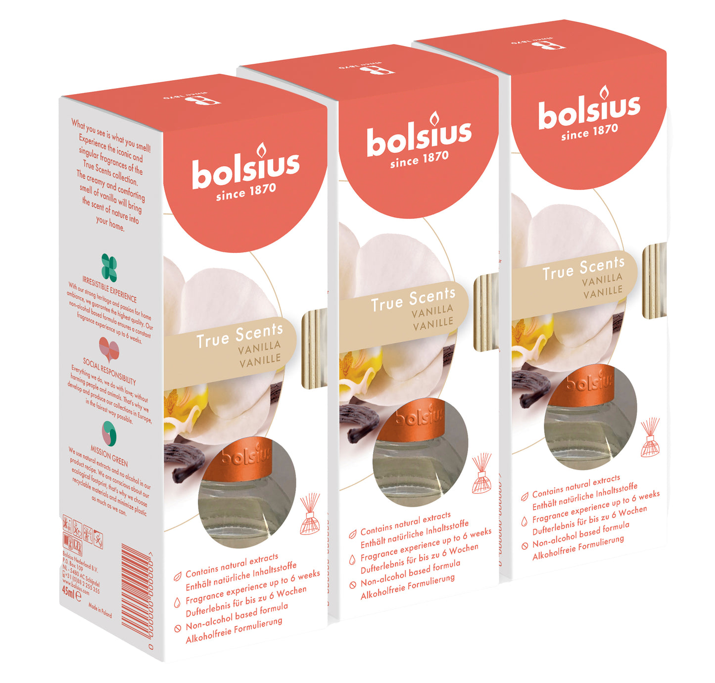 Difusor Aromático 45ml Baunilha Pack.3  6 semanas