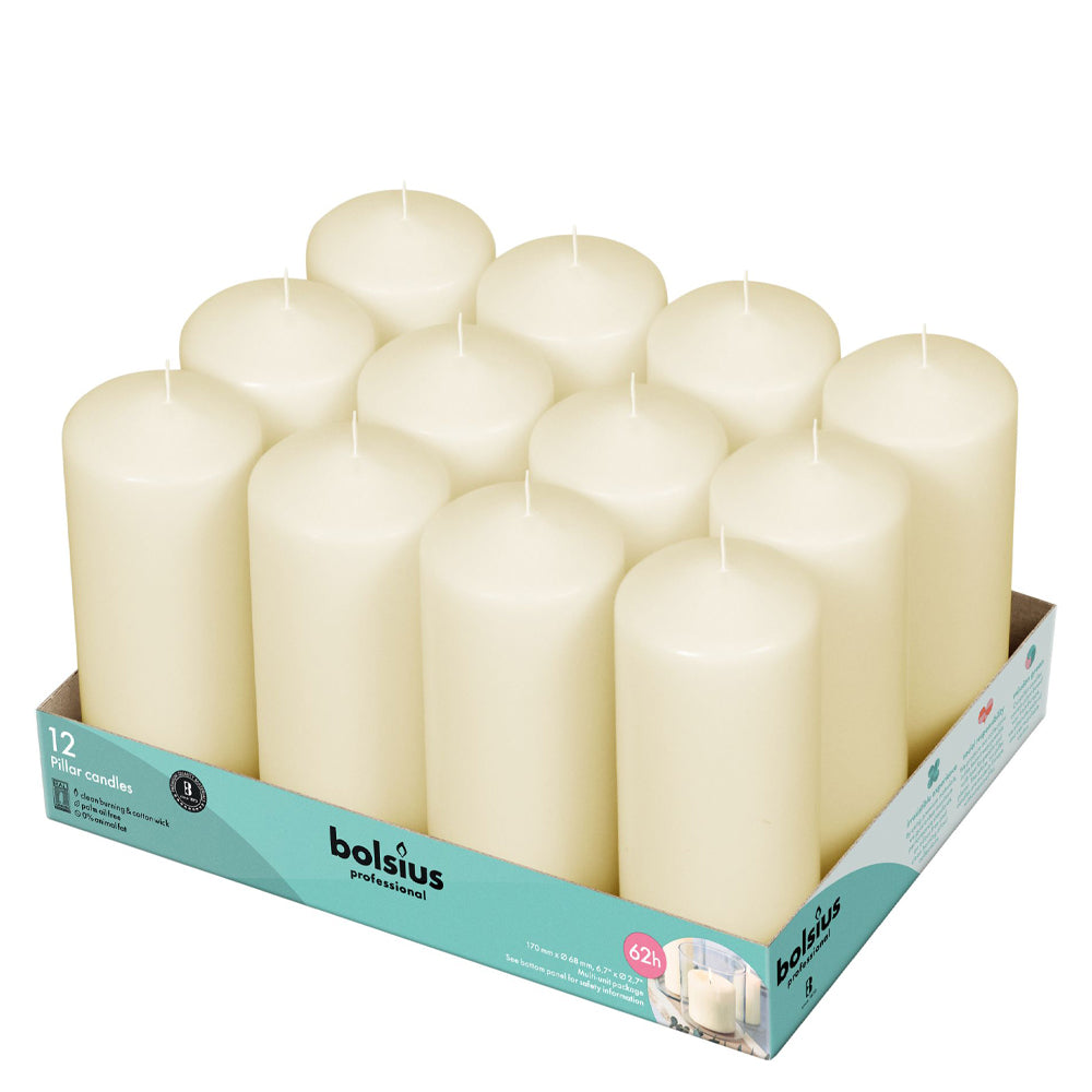 Vela Pilar 170x68mm Marfim Pack.12 / 62h