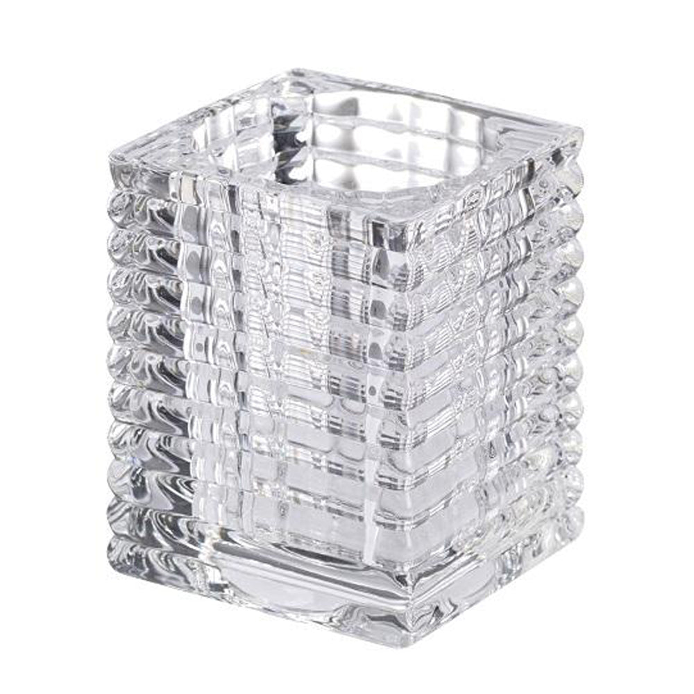 Porta Velas Vidro Relight Canelado Transparente Pack.6
