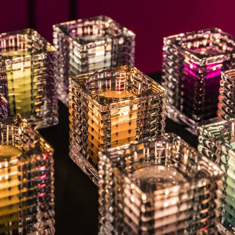 Porta Velas Vidro Relight Canelado Transparente Pack.6