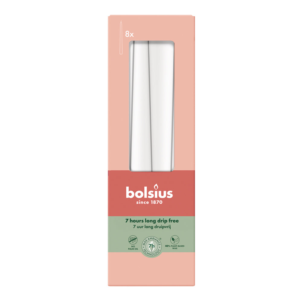 Vela Cónica Essentials 245x24mm Pack.8 Branca 7h