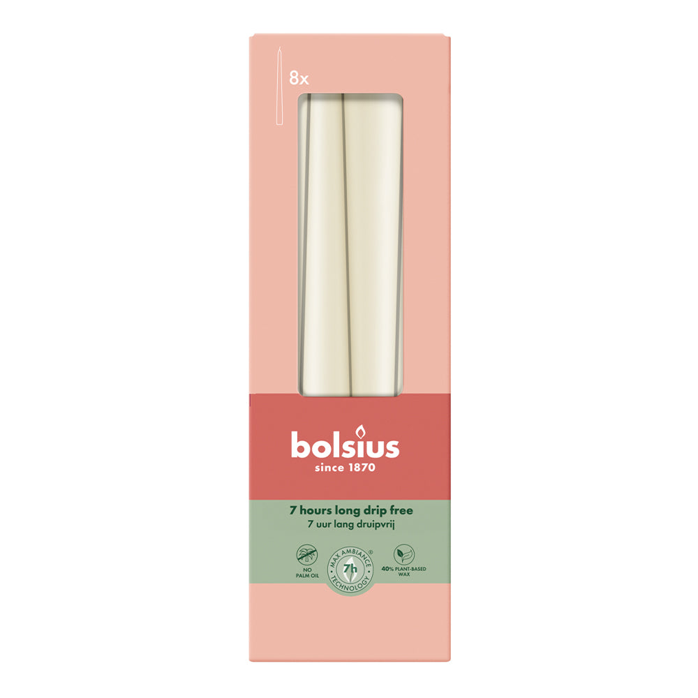 Vela Cónica Essentials 245x24mm Pack.8 Pérola Suave 7h