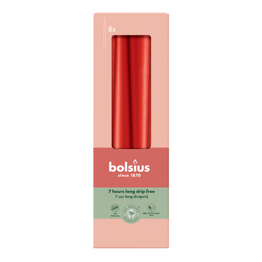 Vela Cónica Essentials 245x24mm Pack.8 Vermelho Delicado 7h