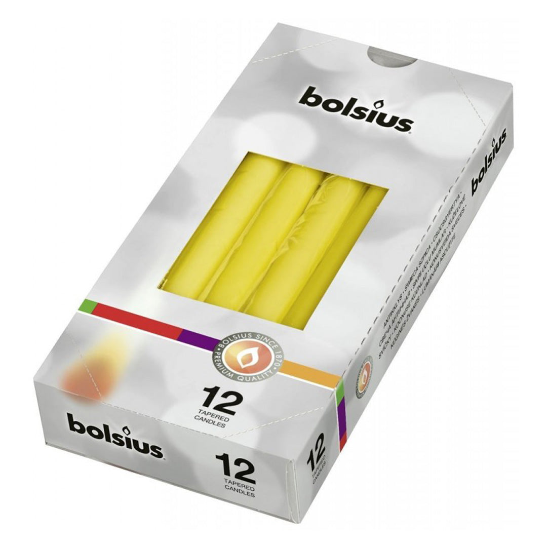Vela Cónica 245x24mm Pack.12 Amarela 7,5h