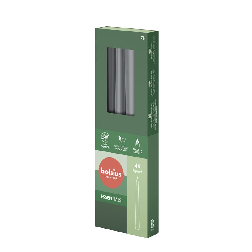 Vela Cónica Essentials 245x24mm Pack.4 Cinza Tempestuoso 7h