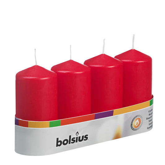 Vela Pilar 100x48mm Pack.4 Vermelha 20h