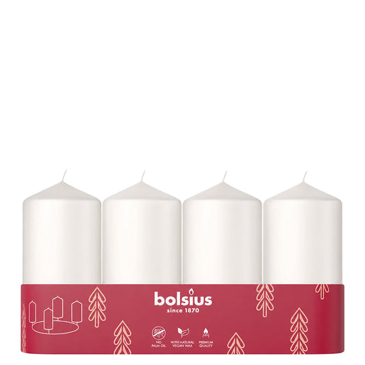Vela Pilar 100x48mm Pack.4 Branco Nuvem 20h