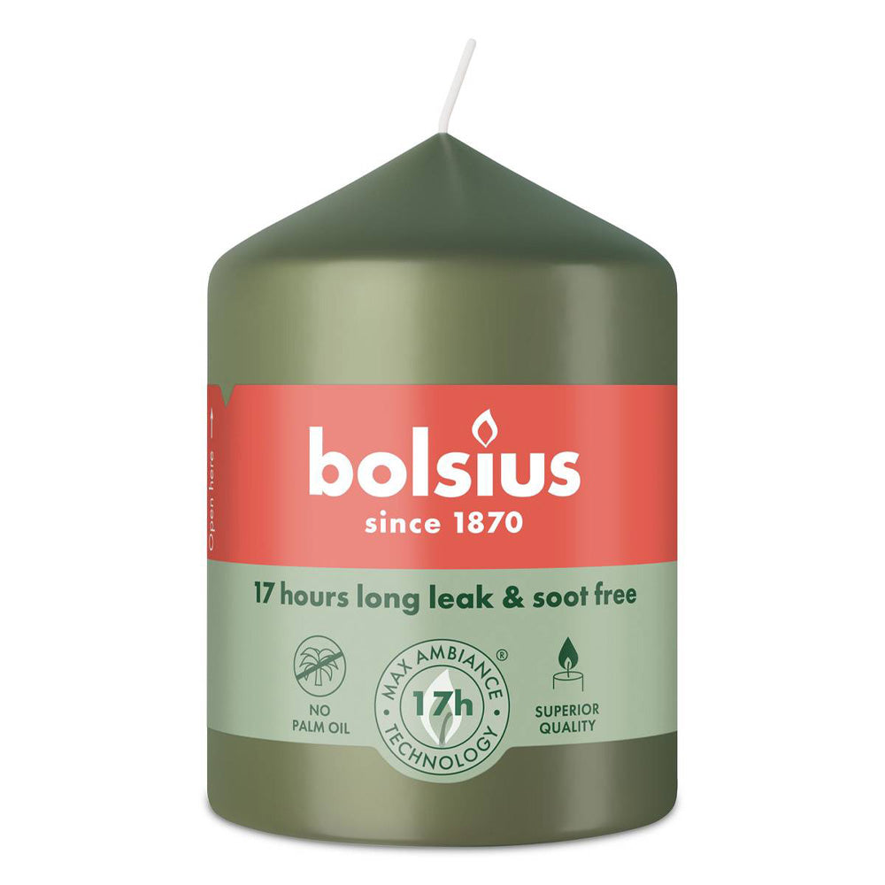 Vela Pilar 80X58mm Verde Seco 17h