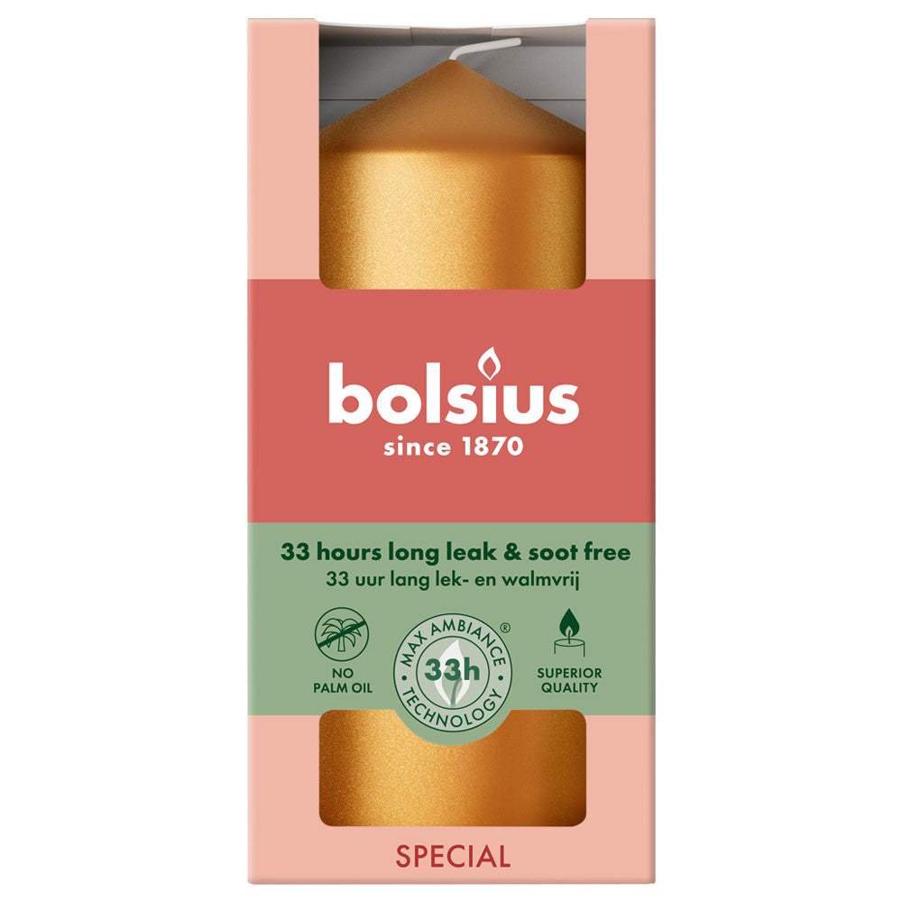 Vela Pilar 120x58mm Dourado Metalizado 33h