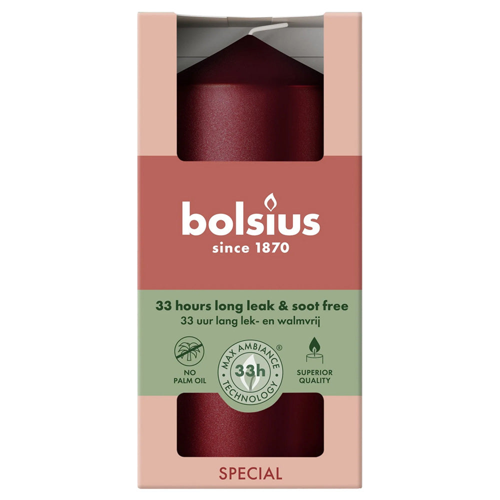 Vela Pilar 120x58mm Vermelho Metalizado 33h