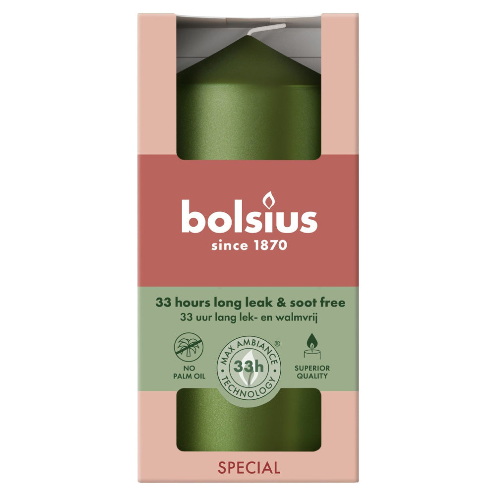 Vela Pilar 120x58mm Verde Metalizado 33h