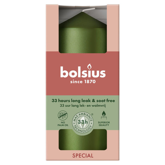 Vela Pilar 120x58mm Verde Metalizado 33h