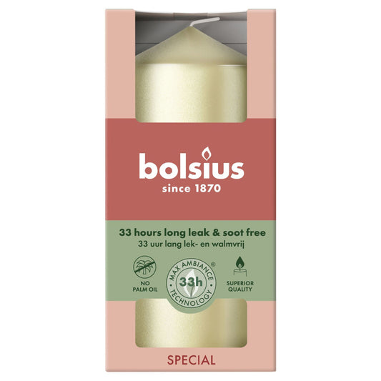 Vela Pilar 120x58mm Branco Metalizado 33h