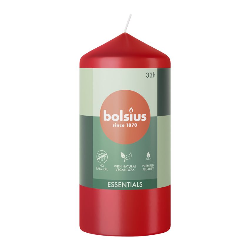Vela Pilar Essentials 120X58mm Vermelho Delicado 33h