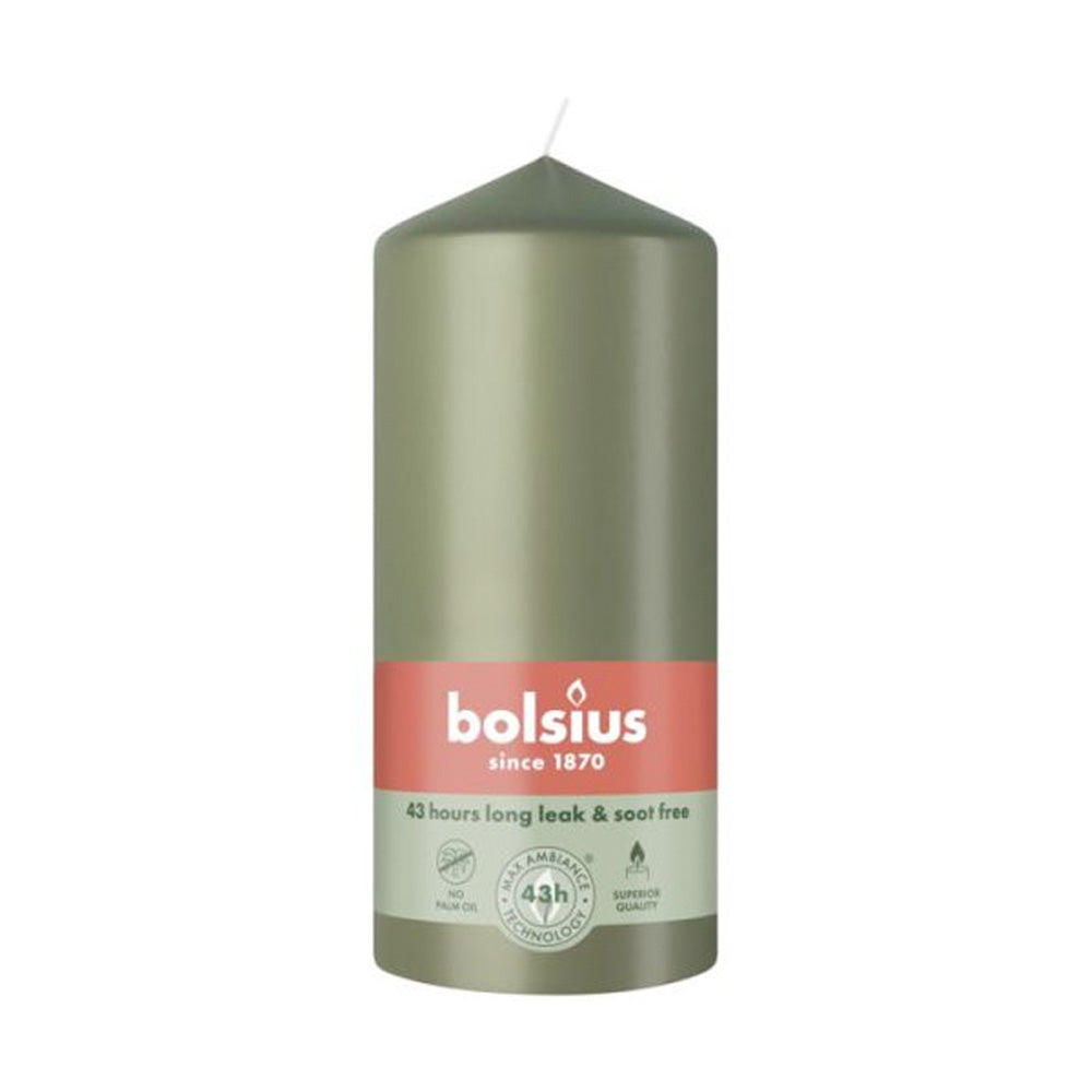 Vela Pilar 130x68mm Verde Seco 43h