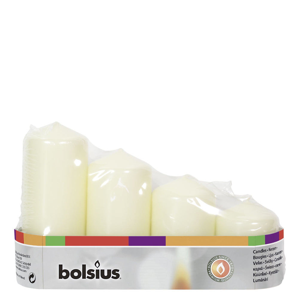 Vela Pilar 60/80/100/120mm Pack.4 Marfim 7,5h