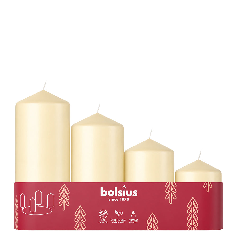 Vela Pilar Pérola Suave 60/80/100/120mm Pack.4 7,5h