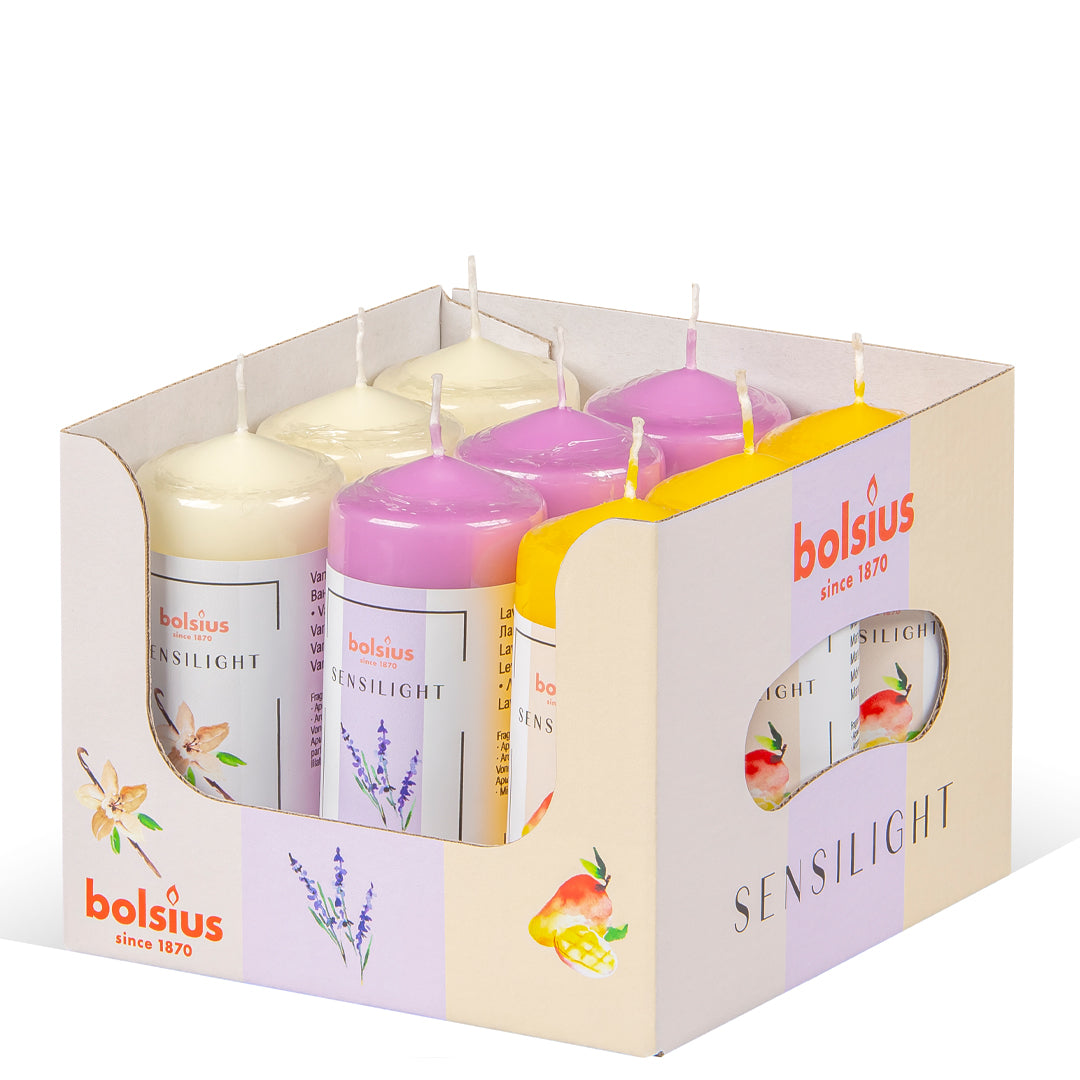 Vela Pilar Aromática 110x48mm Sortida Pack.9 20h