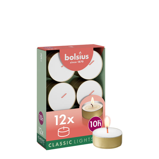 Vela Maxi Tealight Pack.12  Dourado 10h