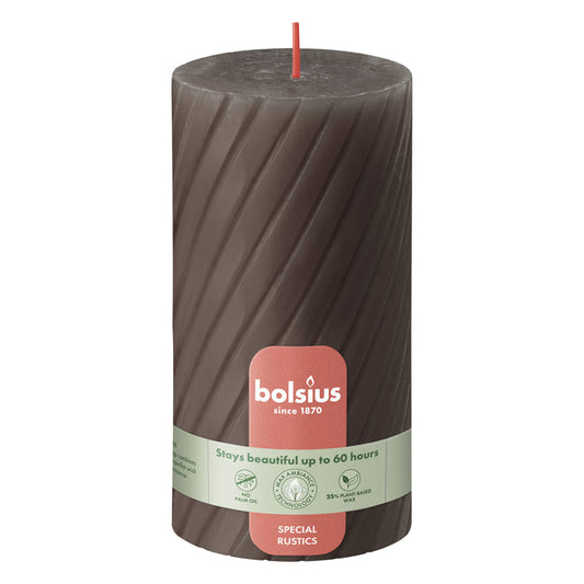 Vela Pilar Rústica Frisada 130x68mm Taupe