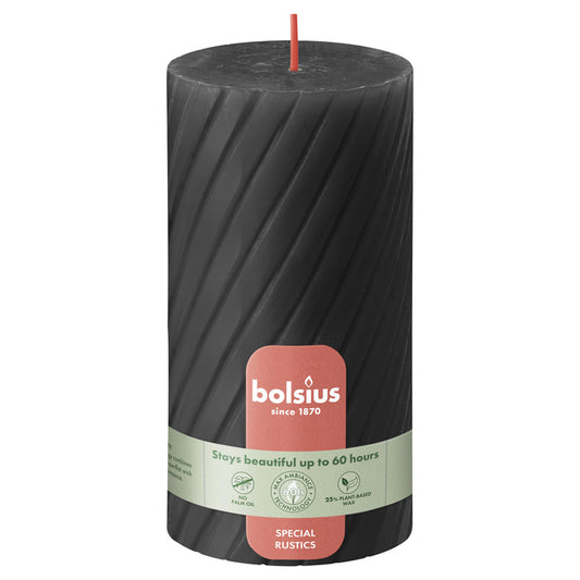 Vela Pilar Rústica Frisada 130x68mm Cinza Tempestuoso