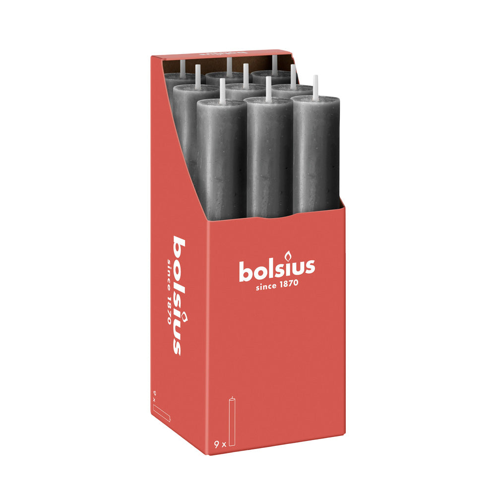 Vela Cónica Rústica XL 230x30mm Pack.9 Cinza Tempestuoso 15h