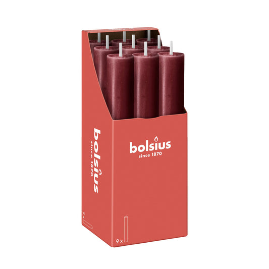 Vela Cónica Rústica XL 230x30mm Pack.9 Vermelho Veludo 15h