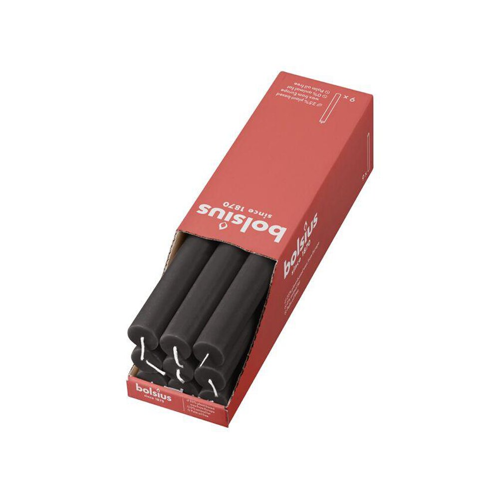 Vela Cónica Rústica 270x23mm Pack.9 Cinza Escuro 13h
