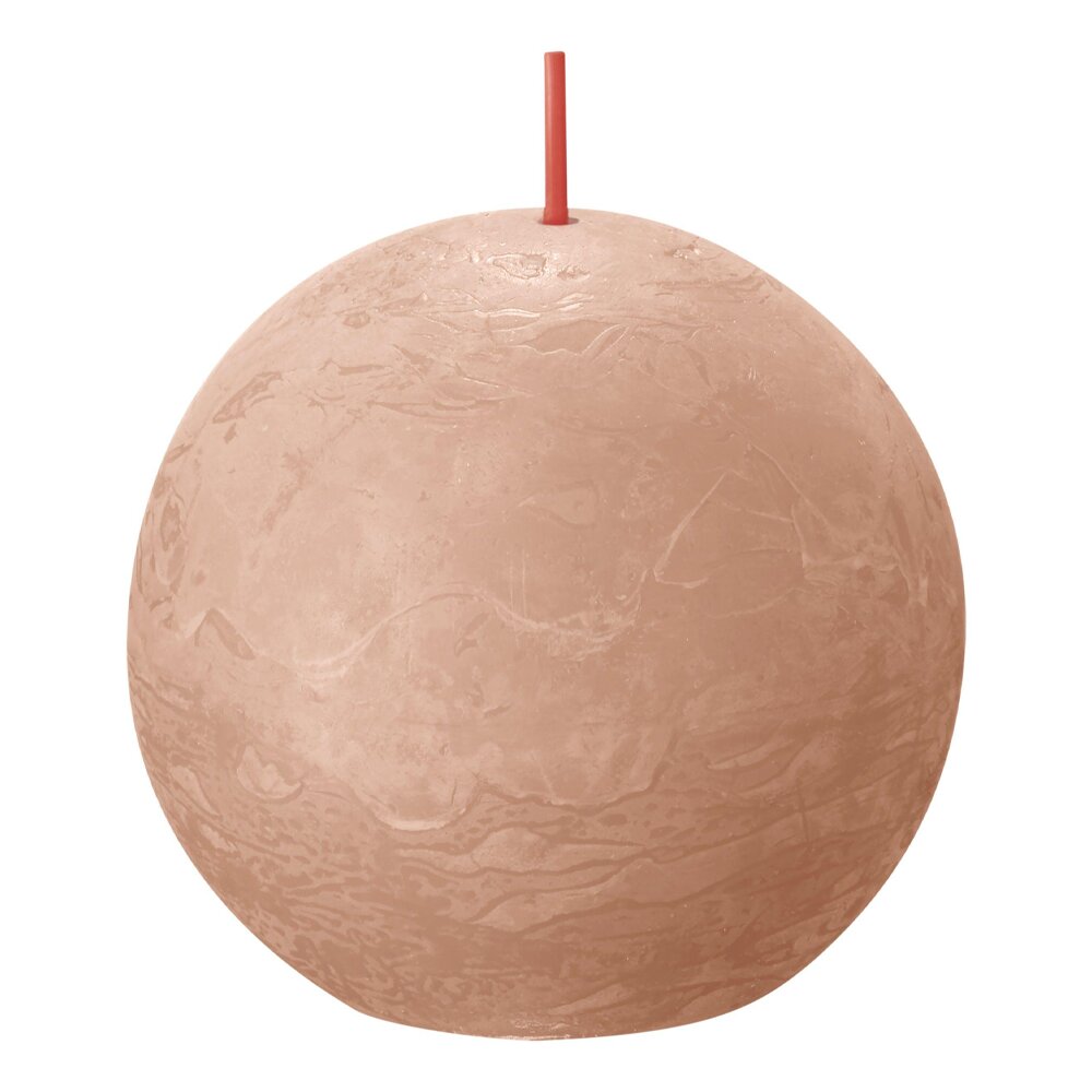 Vela Bola Rústica 76mm Caramelo 25h